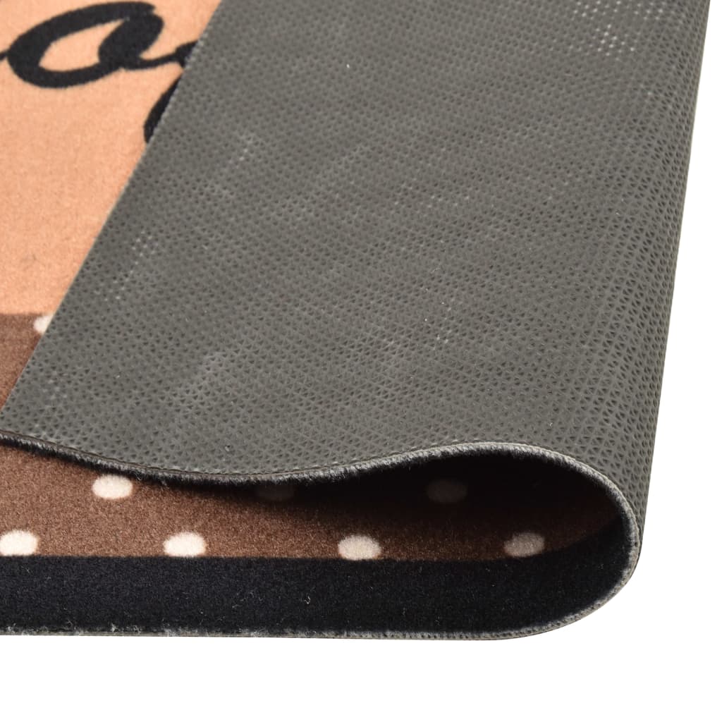 vidaXL Tapis de cuisine lavable Marron café 60x300 cm