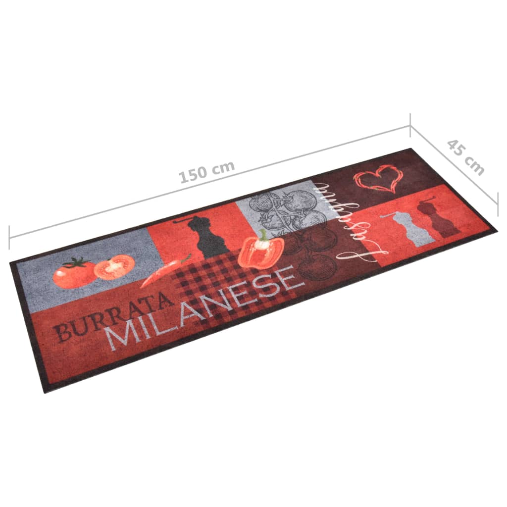 vidaXL Tapis de cuisine lavable Tomates 45x150 cm