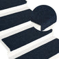 vidaXL Tapis d'escalier 15 pcs Tissu aiguilleté 65x21x4 cm Bleu
