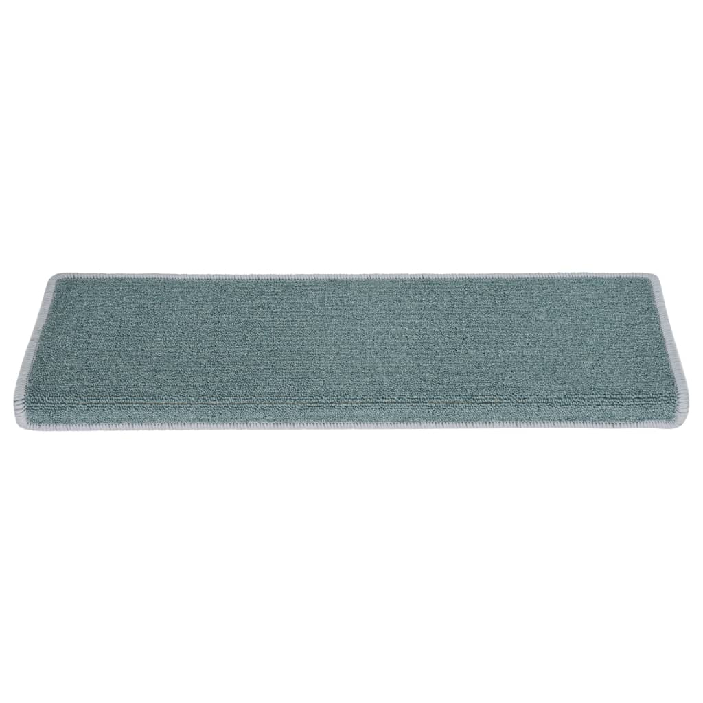 vidaXL Tapis d'escalier 15 pcs 65x21x4 cm Bleu