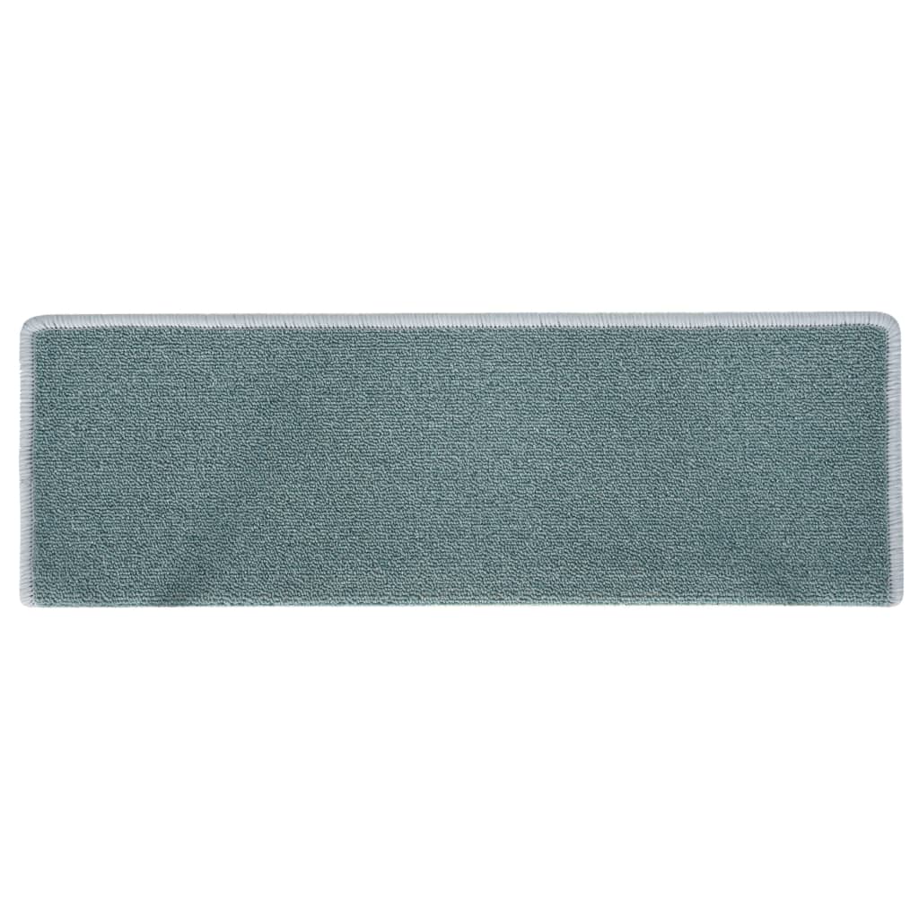 vidaXL Tapis d'escalier 15 pcs 65x21x4 cm Bleu