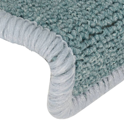 vidaXL Tapis d'escalier 15 pcs 65x21x4 cm Bleu