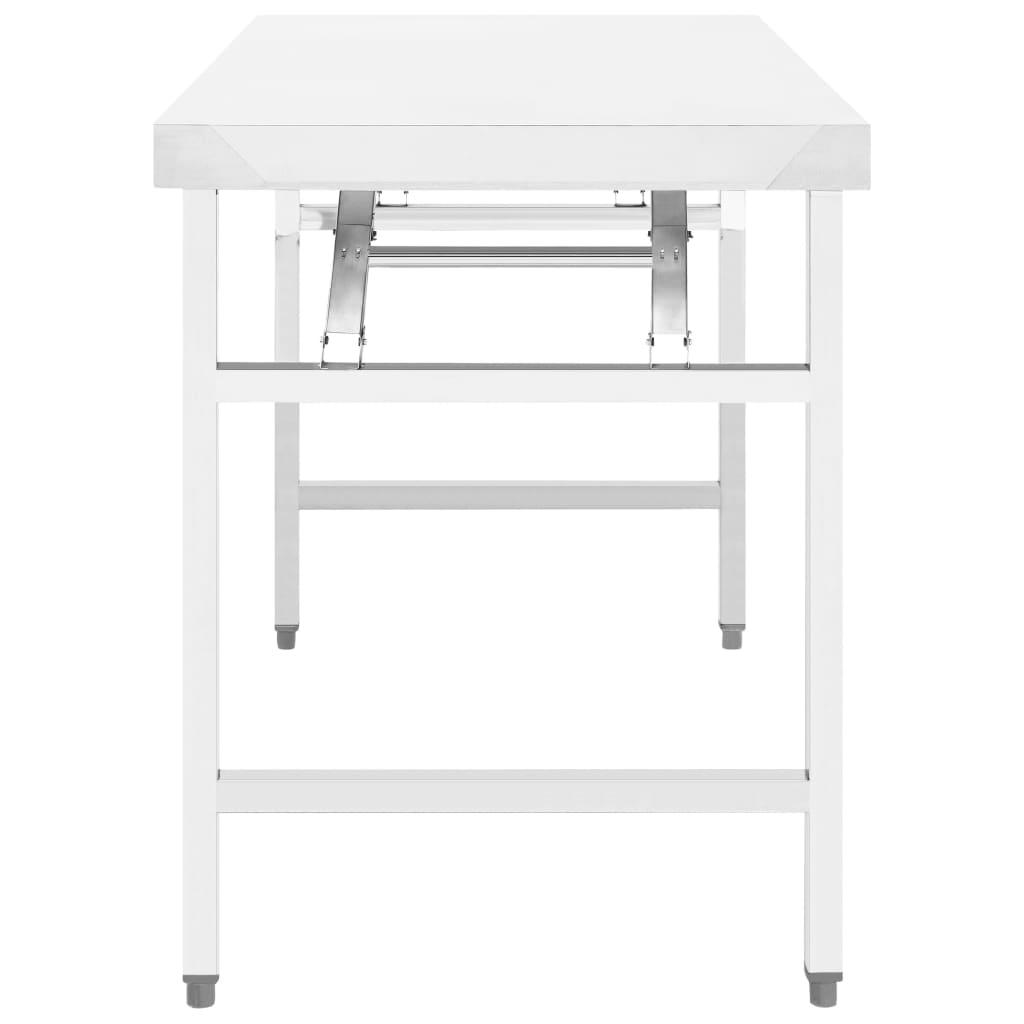 vidaXL Table de travail pliable de cuisine 100x60x80 cm Inox