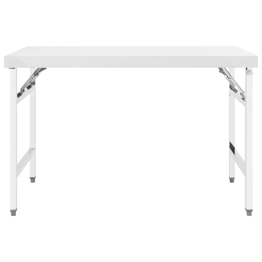 vidaXL Table de travail pliable de cuisine 120x60x80 cm Inox