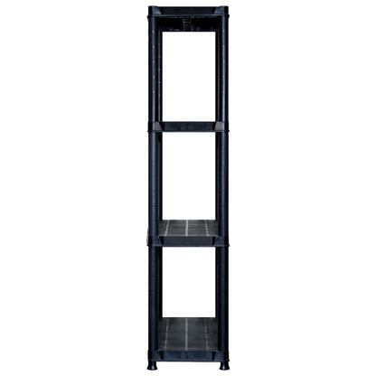 vidaXL Étagère de rangement à 4 niveaux Noir 122x30,5x130 cm Plastique