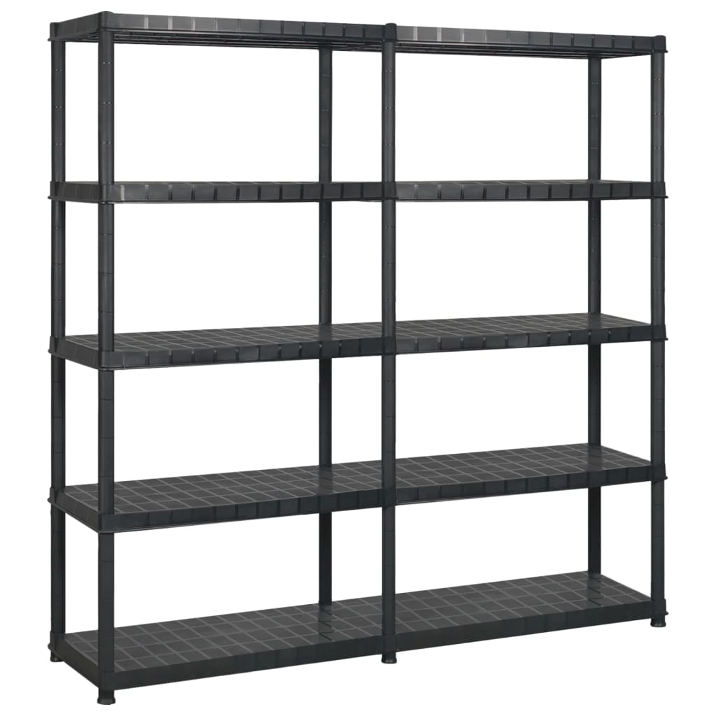 vidaXL Étagère de rangement à 5 niveaux Noir 170x40x185 cm Plastique