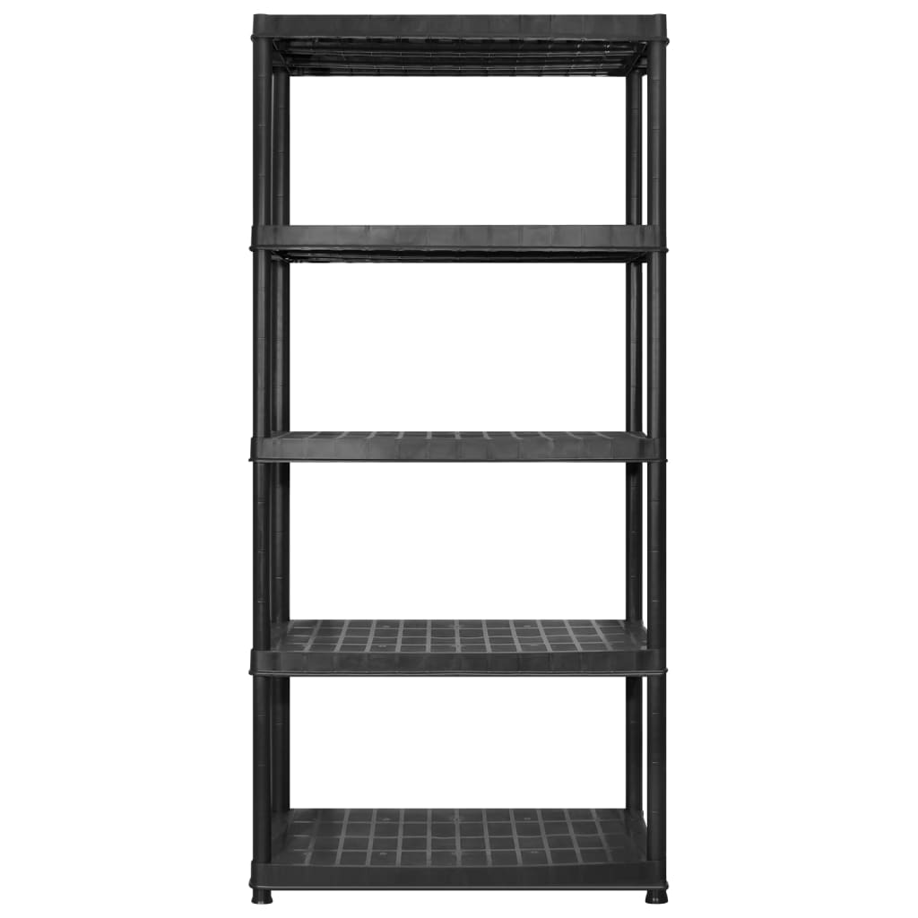 vidaXL Étagère de rangement 5 niveaux Noir 274,5x45,7x185 cm Plastique