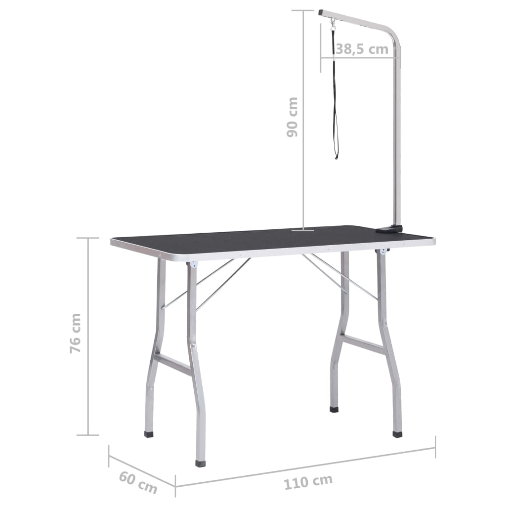 vidaXL Table de toilettage réglable pour chiens avec 1 boucle