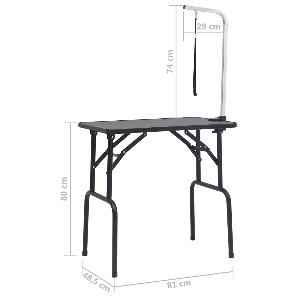 vidaXL Table de toilettage réglable pour chiens avec 1 boucle