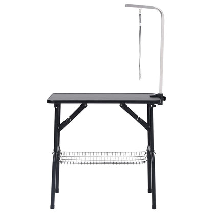 vidaXL Table de toilettage réglable de chiens avec 1 boucle et panier