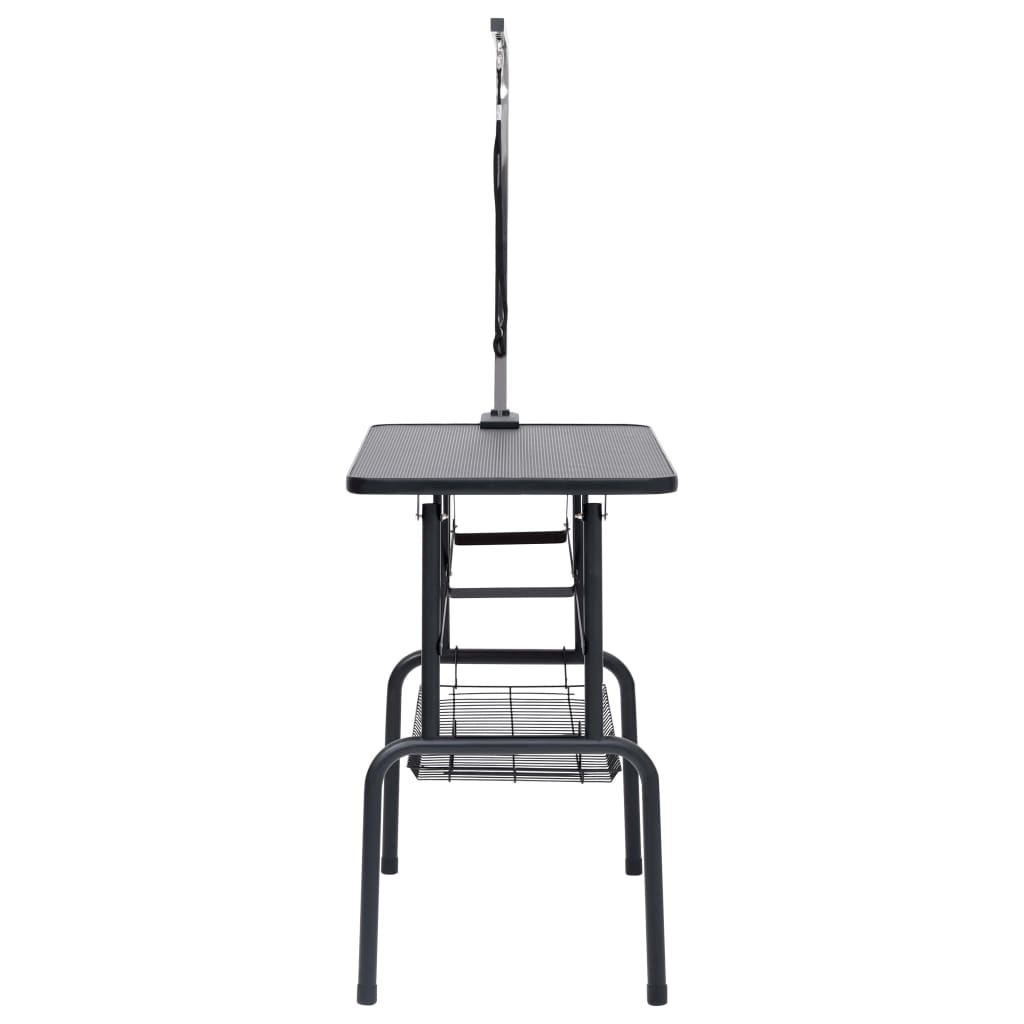 vidaXL Table de toilettage réglable de chiens avec 1 boucle et panier