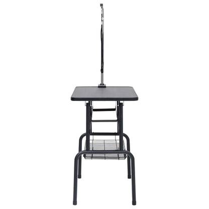vidaXL Table de toilettage réglable de chiens avec 1 boucle et panier