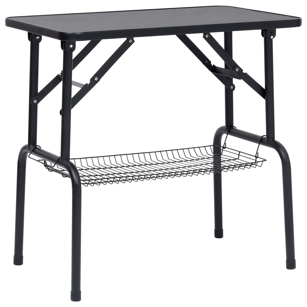 vidaXL Table de toilettage réglable de chiens avec 1 boucle et panier