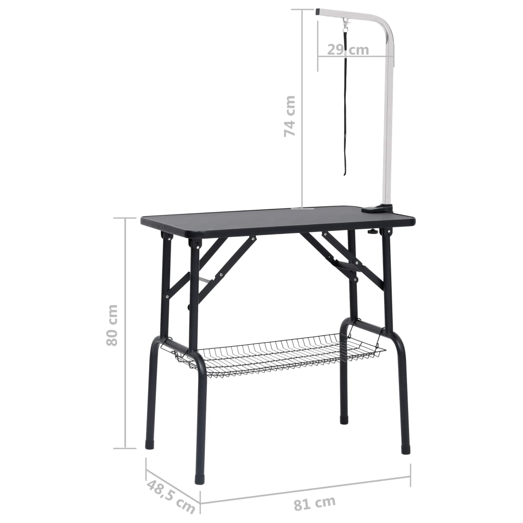 vidaXL Table de toilettage réglable de chiens avec 1 boucle et panier