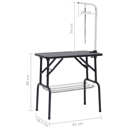vidaXL Table de toilettage réglable de chiens avec 1 boucle et panier