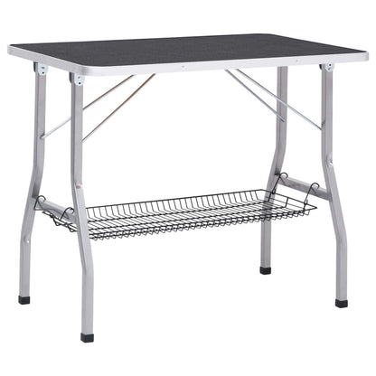 vidaXL Table de toilettage réglable de chiens avec 2 boucles et panier
