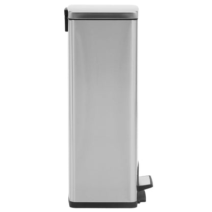 vidaXL Poubelle à pédale anti-empreinte 30 L Argenté Acier inoxydable