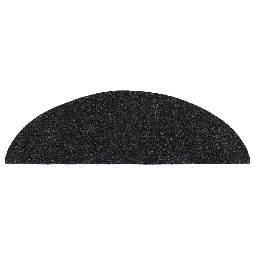 vidaXL Tapis autoadhésifs de marches 5 pcs Noir 56x17x3 cm Aiguilleté