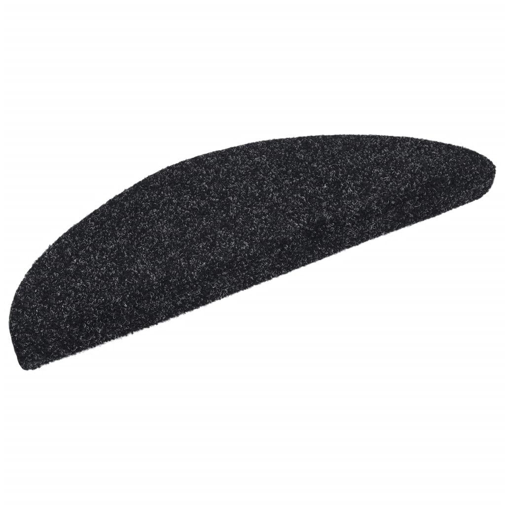 vidaXL Tapis autoadhésifs de marches 10 pcs Noir 56x17x3 cm Aiguilleté