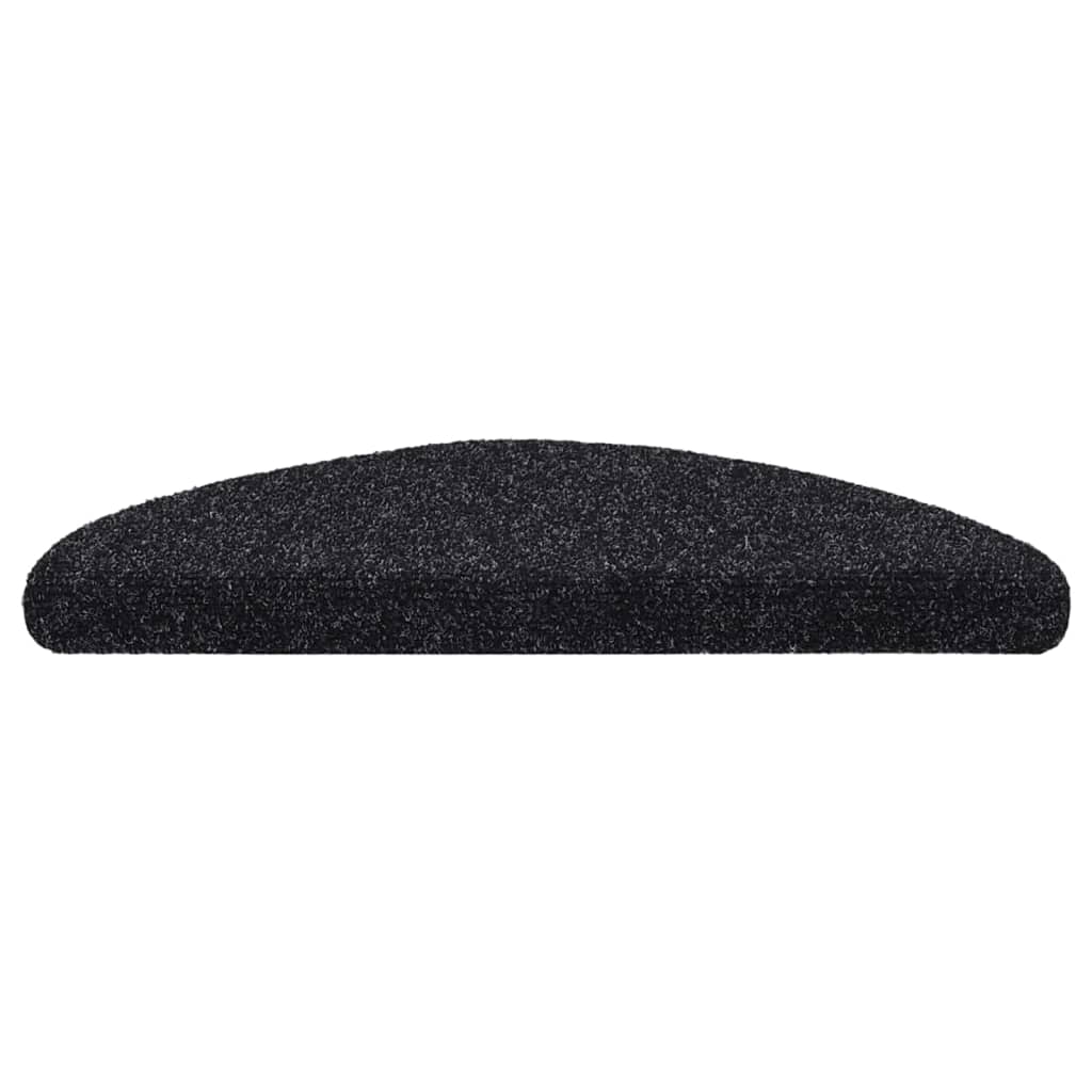 vidaXL Tapis autoadhésifs de marches 10 pcs Noir 56x17x3 cm Aiguilleté