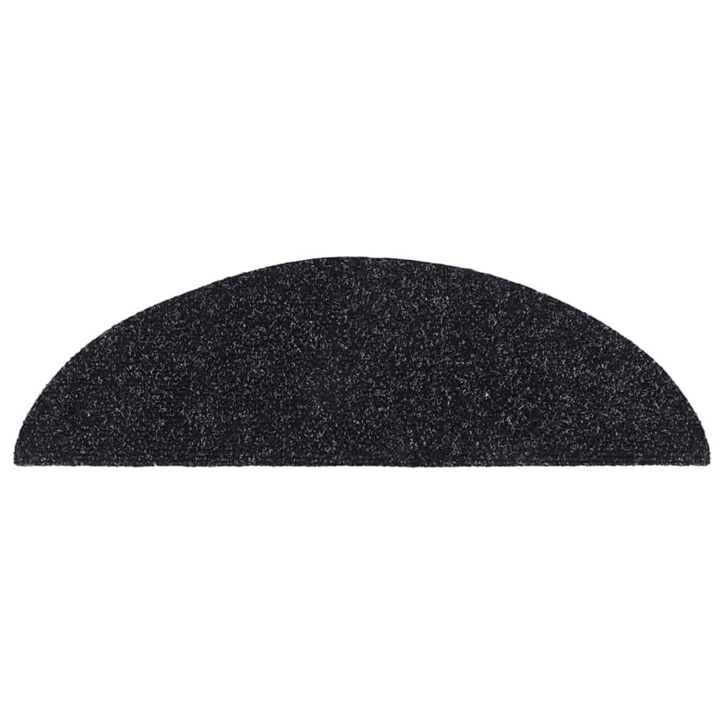 vidaXL Tapis autoadhésifs de marches 10 pcs Noir 56x17x3 cm Aiguilleté