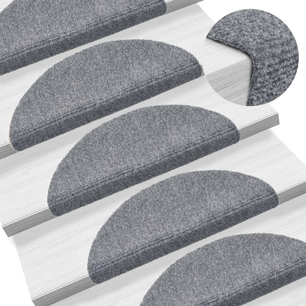 vidaXL Tapis autoadhésifs de marches 10 pcs Gris clair 56x17x3 cm