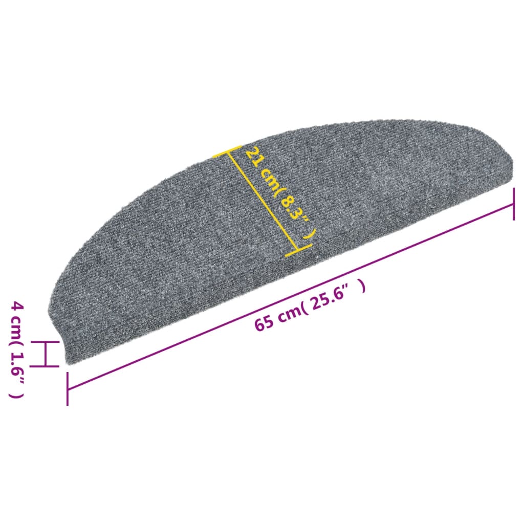 vidaXL Tapis autoadhésifs de marches 5 pcs Gris clair 65x21x4 cm