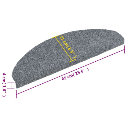vidaXL Tapis autoadhésifs de marches 5 pcs Gris clair 65x21x4 cm