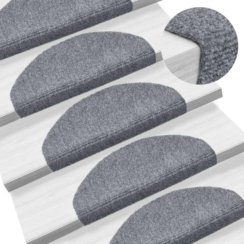 vidaXL Tapis autoadhésifs de marches 5 pcs Gris clair 65x21x4 cm