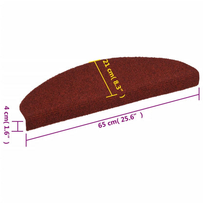 vidaXL Tapis autoadhésifs de marches 10 pcs Rouge 65x21x4cm Aiguilleté