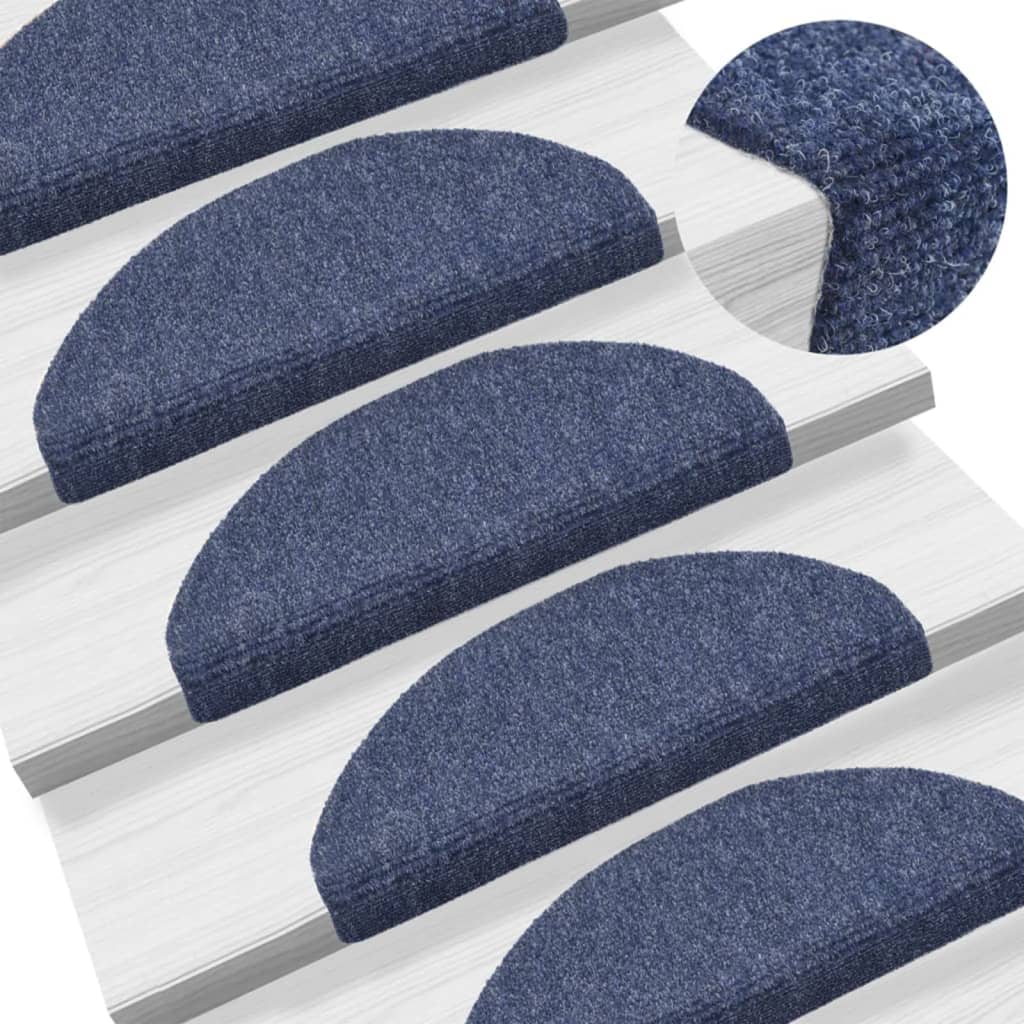 vidaXL Tapis autoadhésifs de marches 5 pcs Bleu 65x21x4 cm Aiguilleté