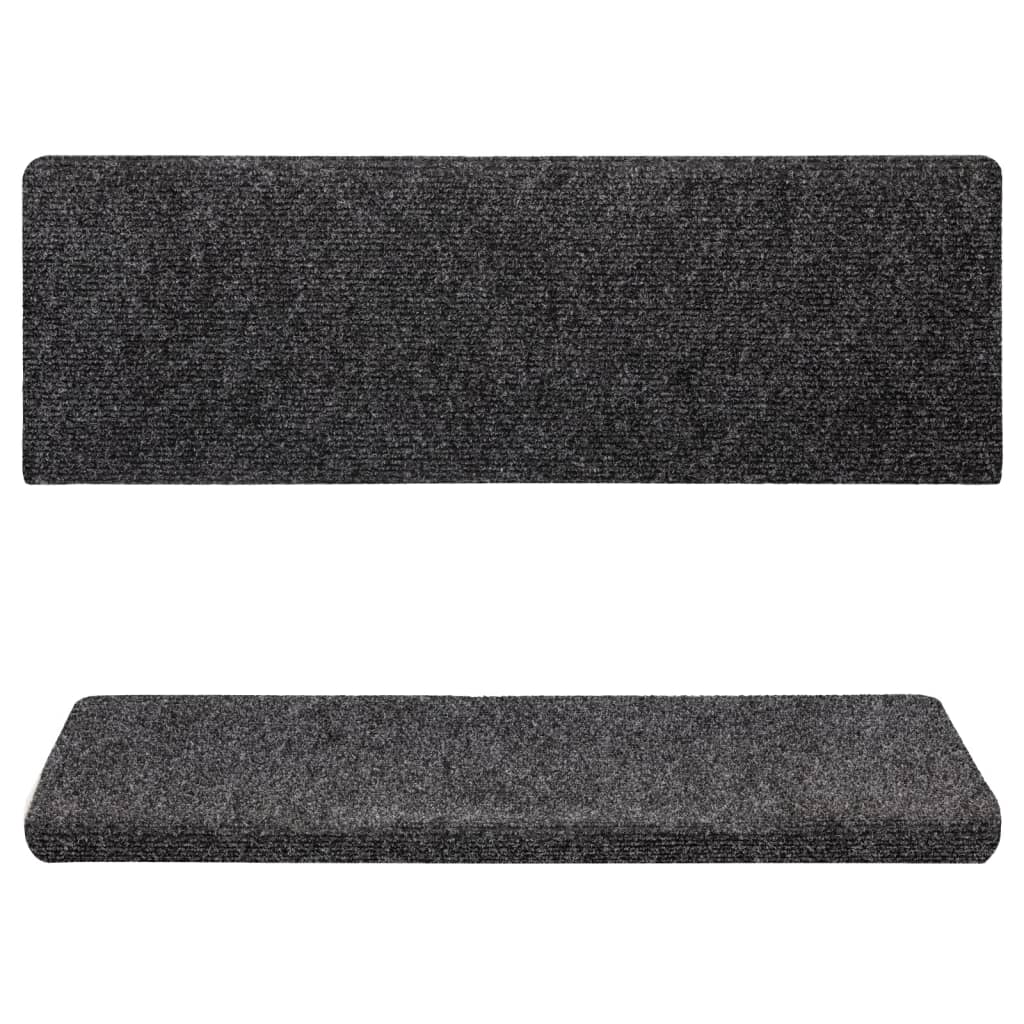 vidaXL Tapis de marches d'escalier 5 pcs Gris 65x21x4 cm Aiguilleté