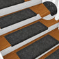 vidaXL Tapis de marches d'escalier 5 pcs Gris 65x21x4 cm Aiguilleté