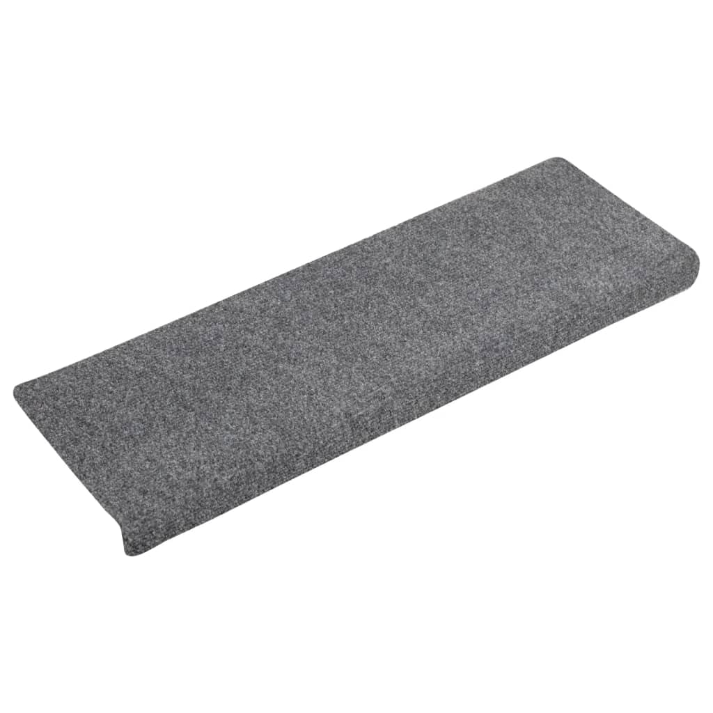 vidaXL Tapis de marches d'escalier 5 pcs Gris 65x21x4 cm Aiguilleté