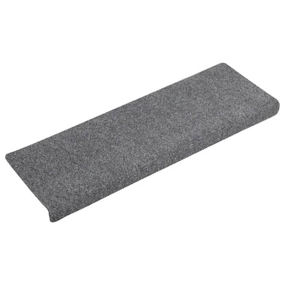 vidaXL Tapis de marches d'escalier 5 pcs Gris 65x21x4 cm Aiguilleté