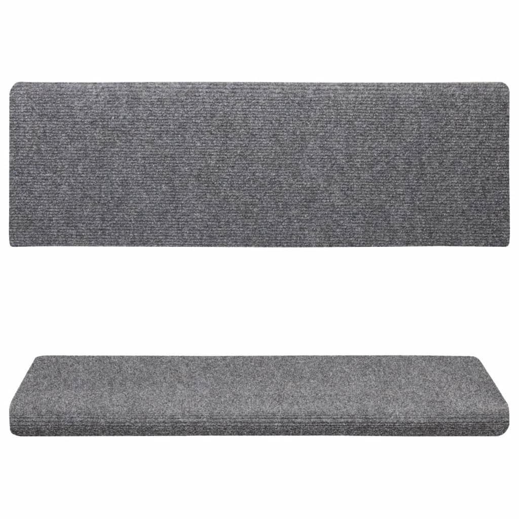 vidaXL Tapis de marches d'escalier 5 pcs Gris 65x21x4 cm Aiguilleté
