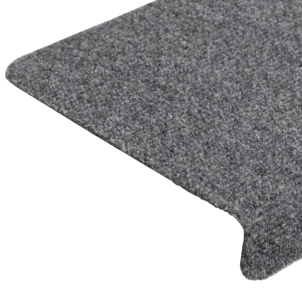 vidaXL Tapis de marches d'escalier 5 pcs Gris 65x21x4 cm Aiguilleté