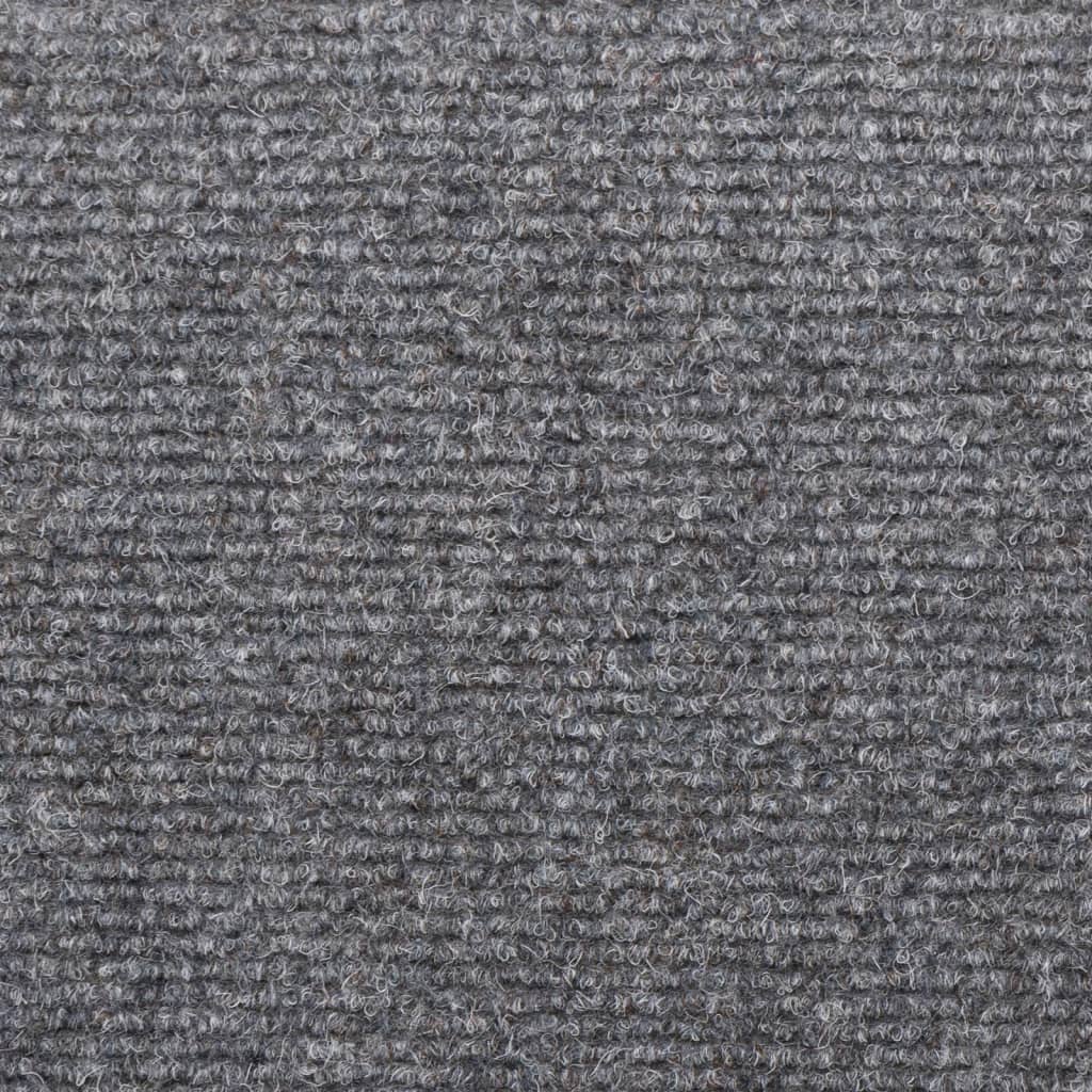 vidaXL Tapis de marches d'escalier 5 pcs Gris 65x21x4 cm Aiguilleté