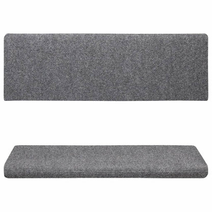 vidaXL Tapis de marches d'escalier 10 pcs Gris 65x21x4 cm Aiguilleté