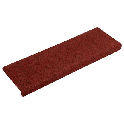 vidaXL Tapis de marches d'escalier 5 pcs Bordeaux 65x21x4cm Aiguilleté