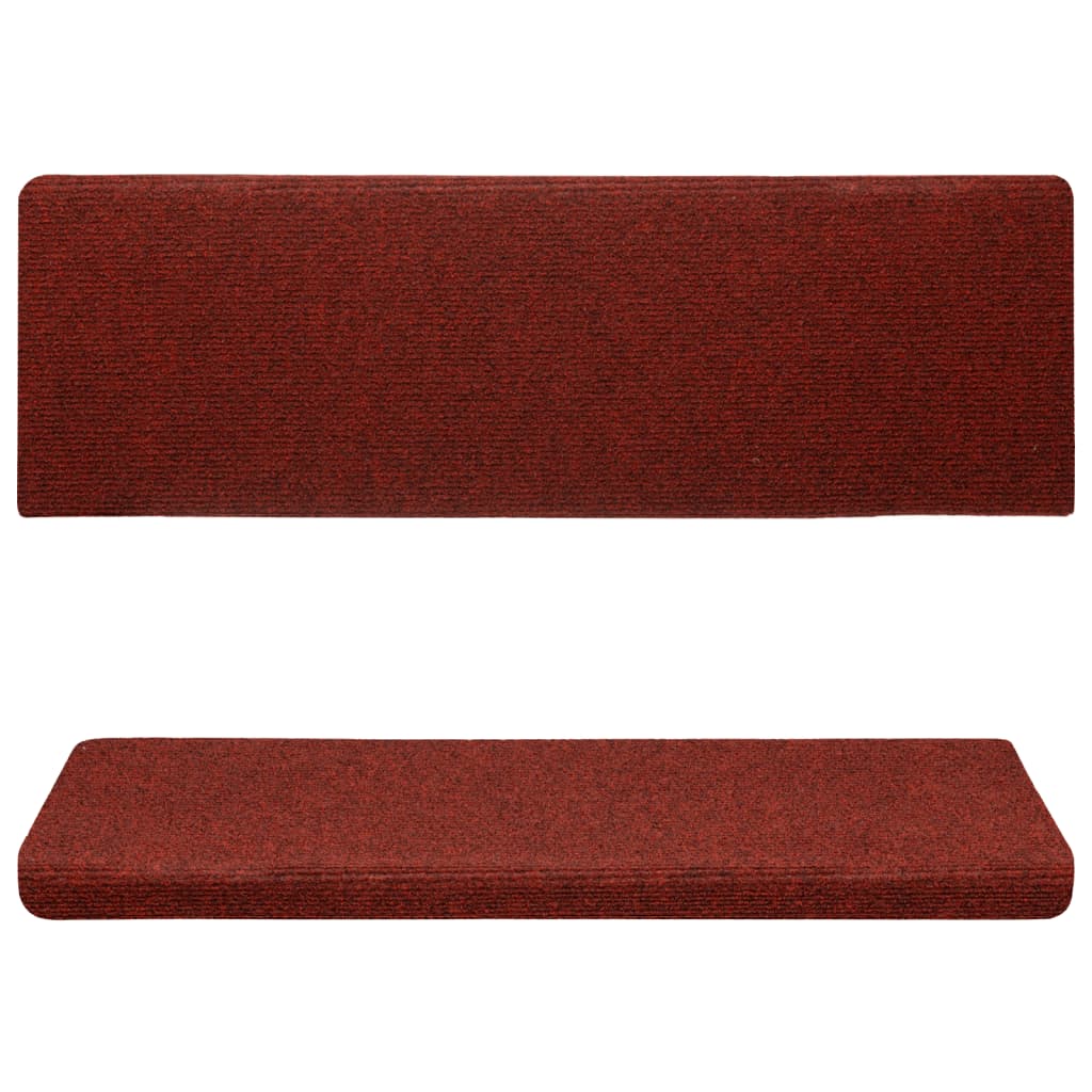 vidaXL Tapis de marches d'escalier 5 pcs Bordeaux 65x21x4cm Aiguilleté
