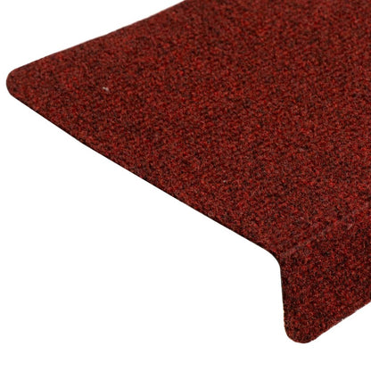 vidaXL Tapis de marches d'escalier 5 pcs Bordeaux 65x21x4cm Aiguilleté