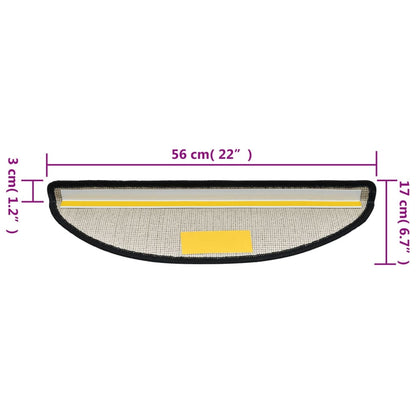 vidaXL Tapis d'escalier 10 pcs 56x17x3 cm Anthracite