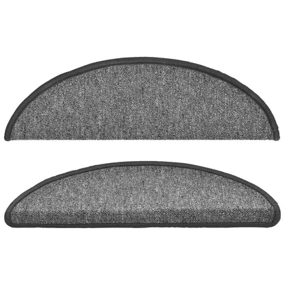 vidaXL Tapis d'escalier 10 pcs 56x17x3 cm Gris foncé