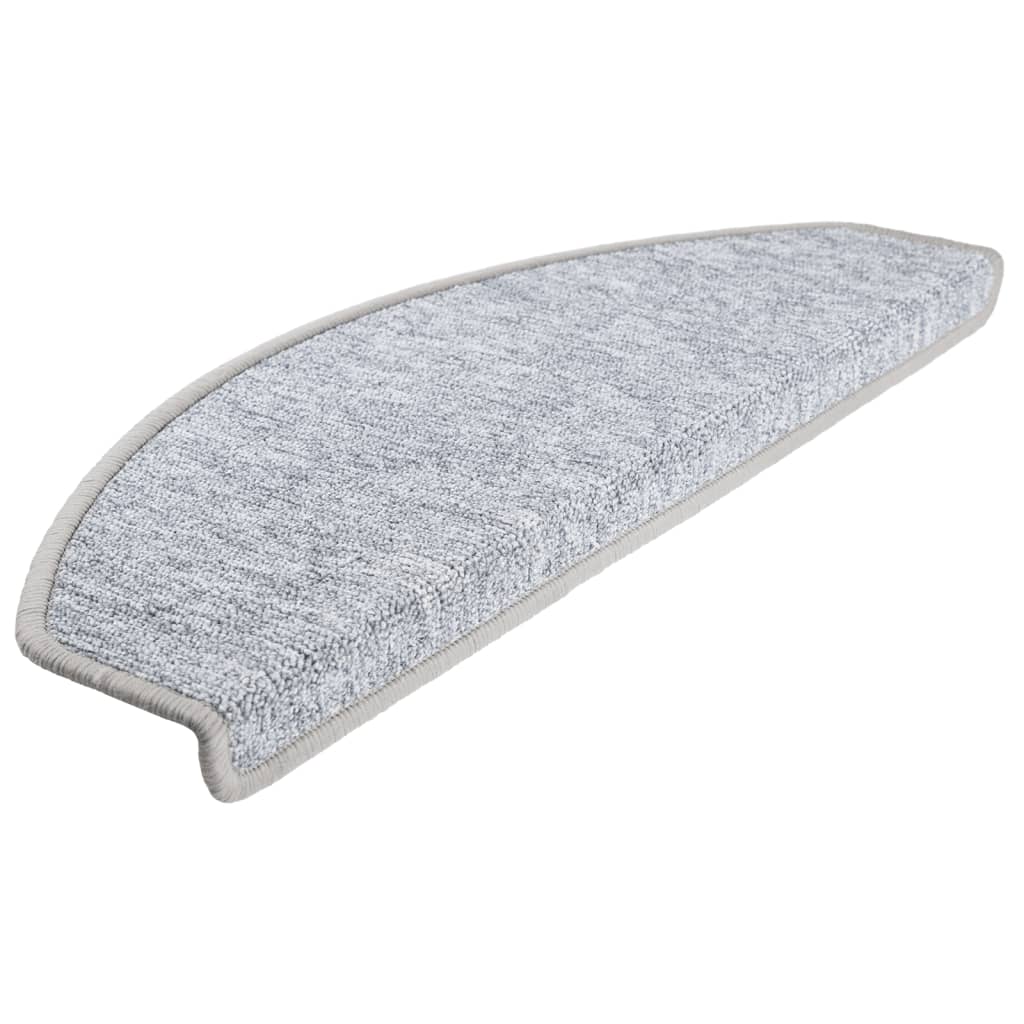vidaXL Tapis d'escalier 10 pcs 65x24x4 cm Gris clair