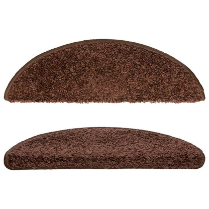 vidaXL Tapis d'escalier 10 pcs 56x17x3 cm Marron