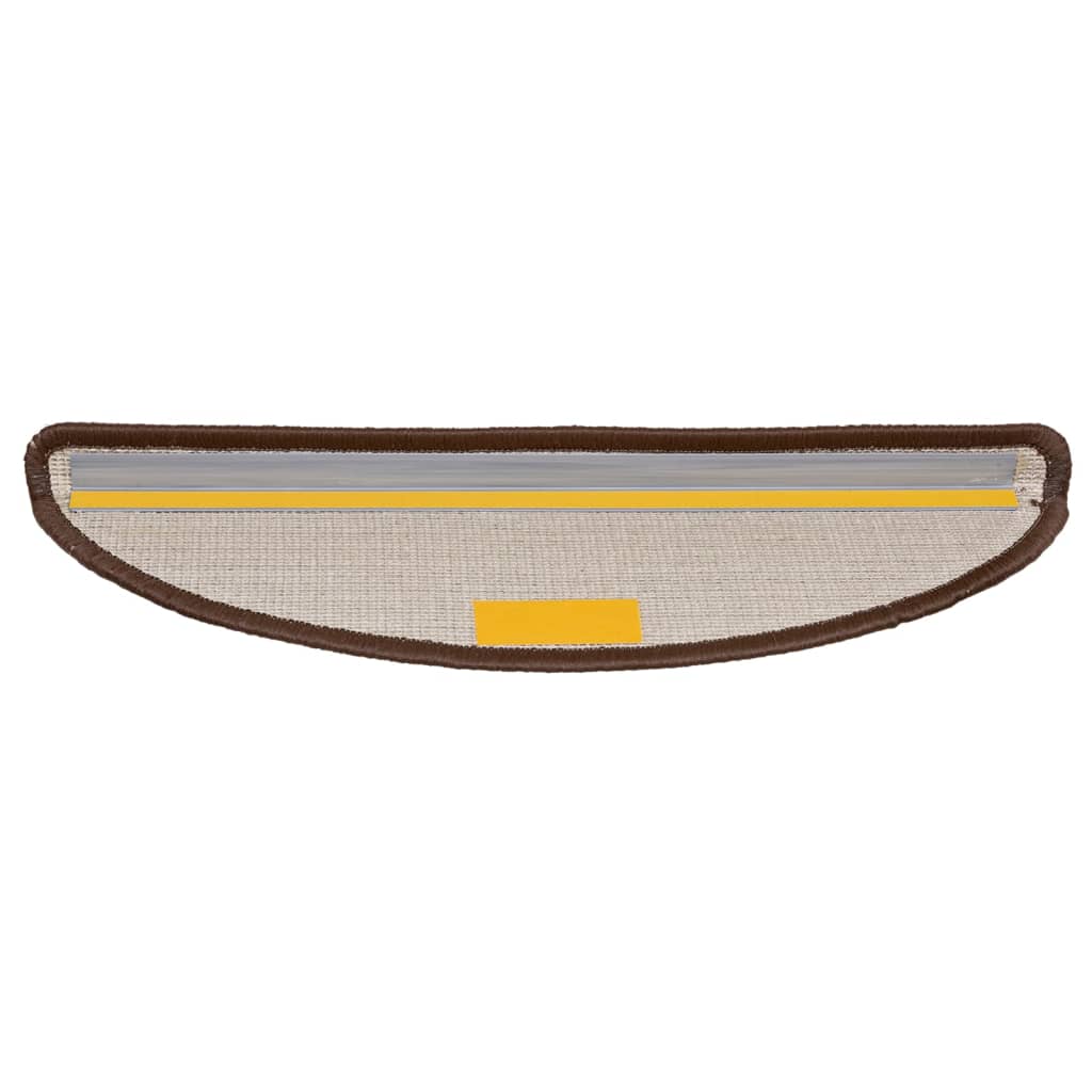 vidaXL Tapis d'escalier 10 pcs 56x17x3 cm Marron