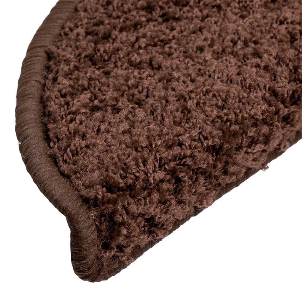 vidaXL Tapis d'escalier 10 pcs 56x17x3 cm Marron