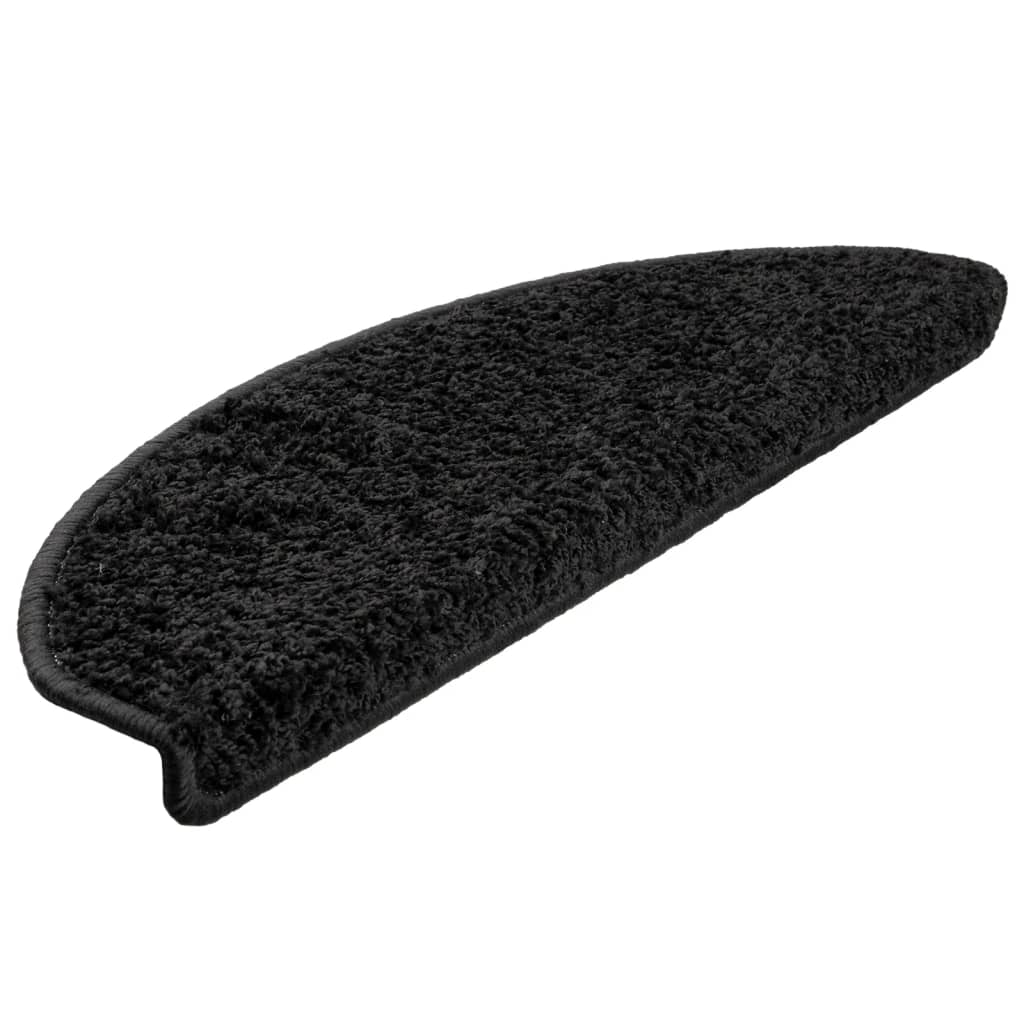 vidaXL Tapis d'escalier 10 pcs 65x21x4 cm Noir