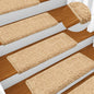 vidaXL Tapis d'escalier 10 pcs 65x21x4 cm Marron